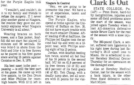 BuffSportsHstry's tweet photo. #OTD in 1979 Niagara's Phil Scaffidi, who has spent the past year battling cancer, plays 4 1/2 minutes against the Republic of China basketball team. The crowd of 1,550 give him a 3 minute standing ovation. https://t.co/r0X64tx8aT