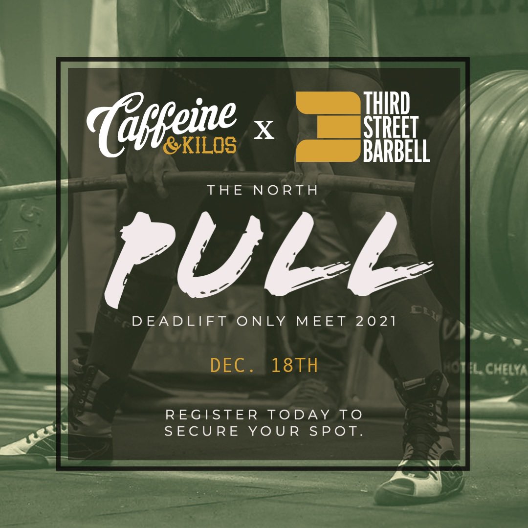 We've teamed up with <a href="/CaffeineKilos/">Caffeine and Kilos</a> for our first deadlift only meet at Third Street Barbell on December 18! Hit the link to get more info, register or volunteer: competitioncorner.net/events/6164