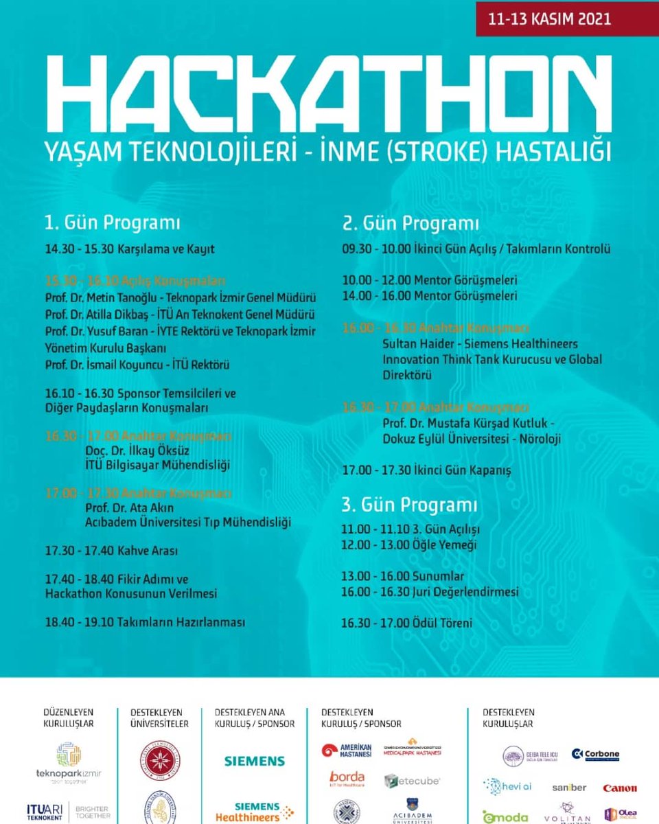 11-13 Kasım tarihlerinde <a href="/Teknoparkizmir_/">Teknopark İzmir</a> İnovasyon Merkezi'nde, Yaşam Teknolojileri alanında düzenlenecek #Hack4Treat'e tüm ilgilileri bekleriz.
#iyte #iztech #yaşamteknolojileri
