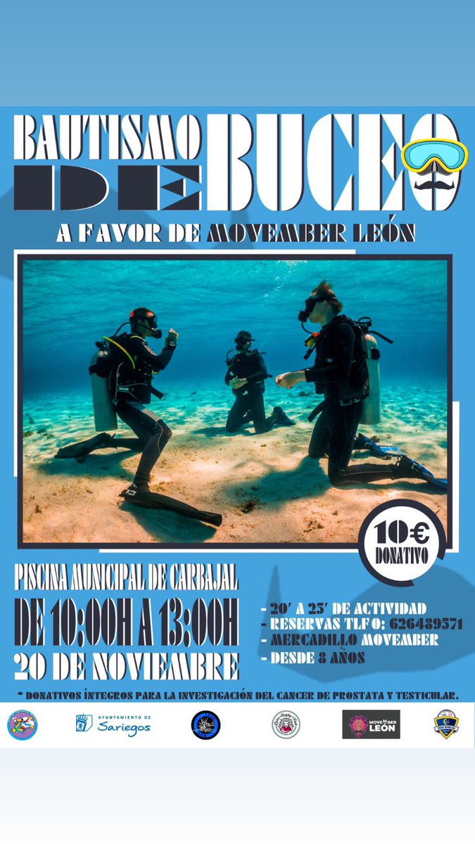 Gran oportunidad de probar el buceo y de seguir ayudando a Movember