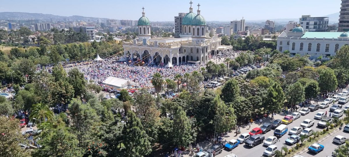 ArtsTvWorld's tweet photo. In a flagrant journalistic hooliganism that failed to induce mass hysteria, @cnn “broke” news two days ago: “TIGRAY TROOPS JUST OUTSIDE ADDIS ABABA” irresponsibly posting a fake photo. Here is Addis Ababa this morning, where thousands of the faithful celebrated an annual holiday. https://t.co/0ctzfVeHFr