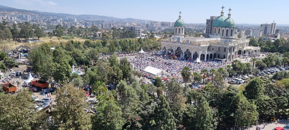 ArtsTvWorld's tweet photo. In a flagrant journalistic hooliganism that failed to induce mass hysteria, @cnn “broke” news two days ago: “TIGRAY TROOPS JUST OUTSIDE ADDIS ABABA” irresponsibly posting a fake photo. Here is Addis Ababa this morning, where thousands of the faithful celebrated an annual holiday. https://t.co/0ctzfVeHFr