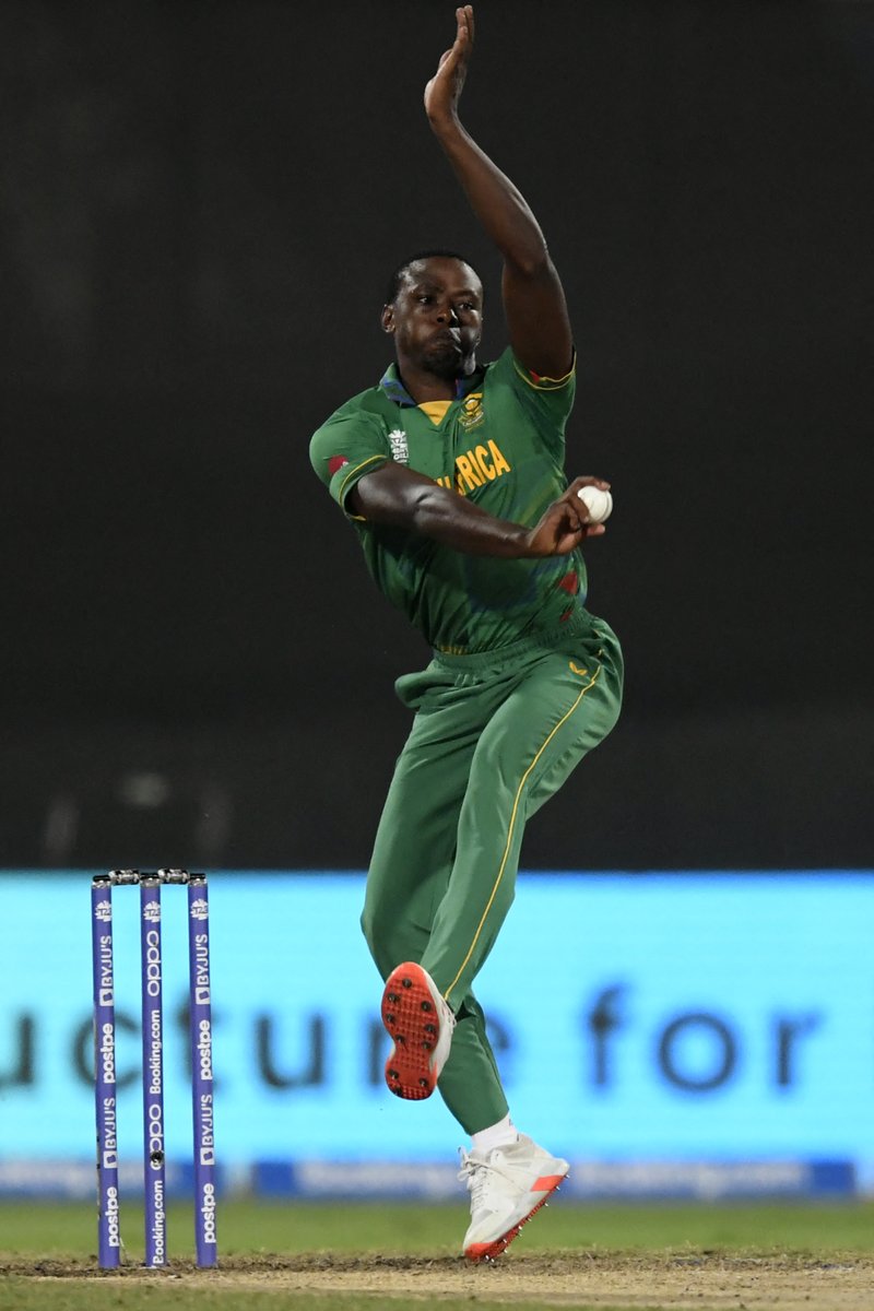 ESPNcricinfo's tweet image. After his first three overs went for 45... KAGISO RABADA HAS A #T20WORLDCUP HAT-TRICK!