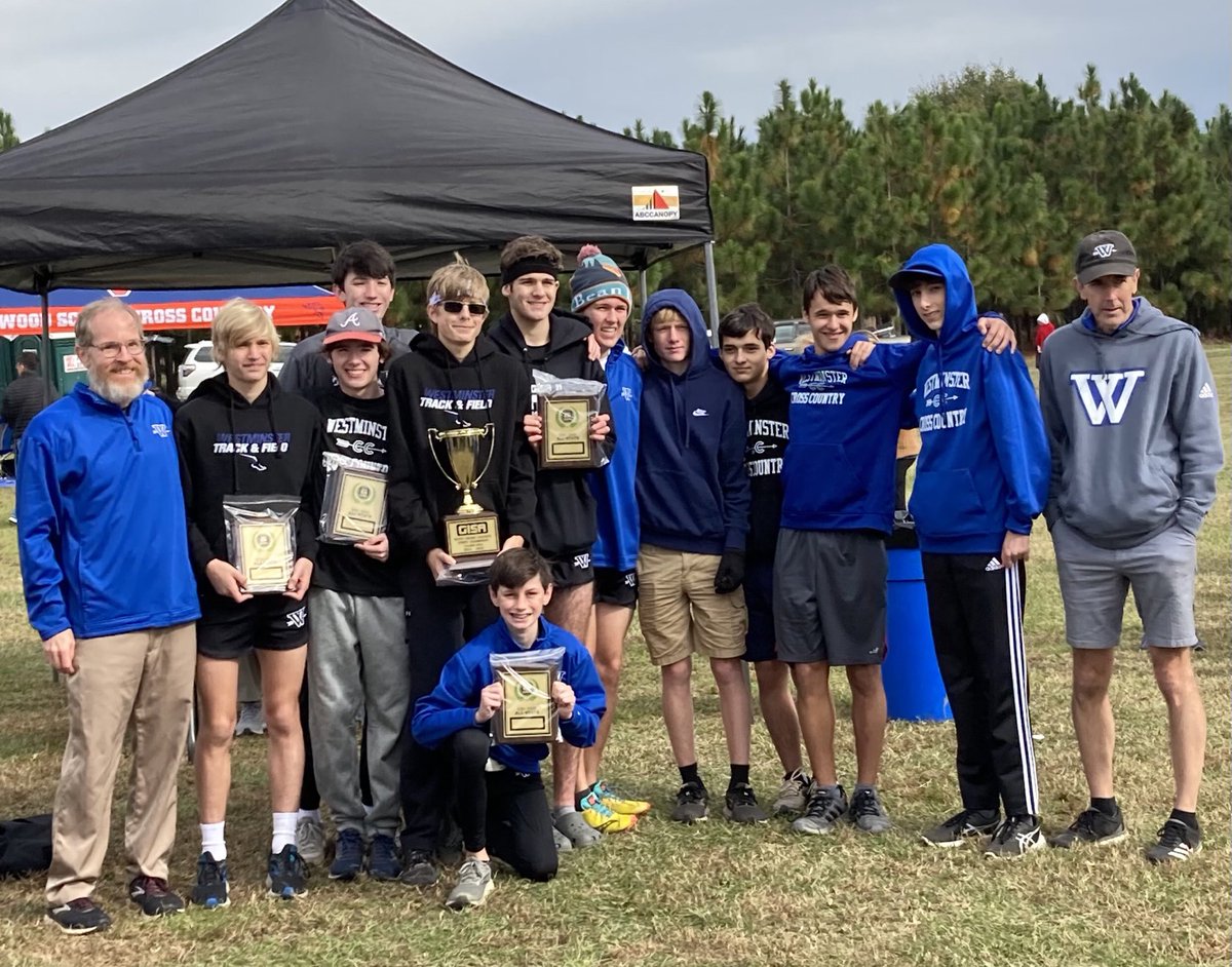 Congrats to Westminster boys cross country.  Back to Back STATE CHAMPS!!!  ⁦<a href="/wynstonw_/">Wynston Wilcox</a>⁩ ⁦@BrendanWJBF⁩ ⁦<a href="/MikeJakTV/">Mike Jakucionis</a>⁩ ⁦<a href="/NickWRDW/">Nick Proto</a>⁩ ⁦<a href="/CheneyAUG/">Will Cheney</a>⁩ ⁦<a href="/ColinzCody/">Colin Cody</a>⁩