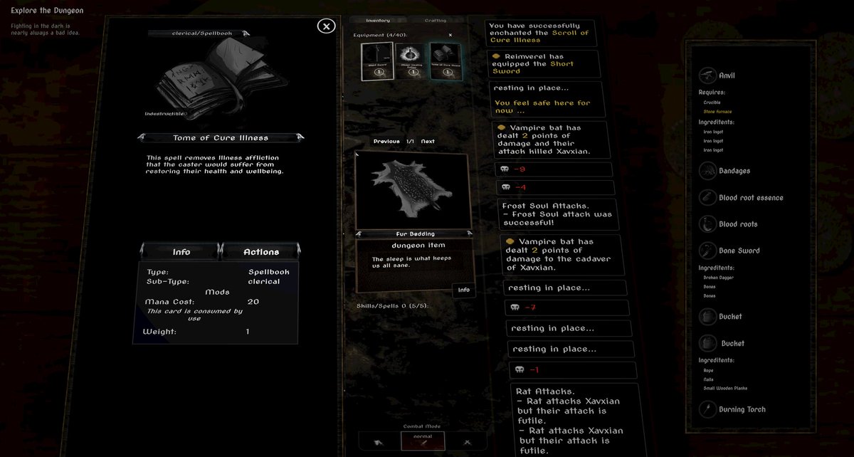nospoonnocake's tweet photo. o/ A spellbook is a new rare find you can come across in the dungeons or craft by using runic tools and studying relevant scroll ;D 

#gamedev  #gamedevelopment #indiedev #IndieGameDev #indiegame #RPG #roguelike #angularjs #fantasy #darkfantasy https://t.co/bdxkowvPKu