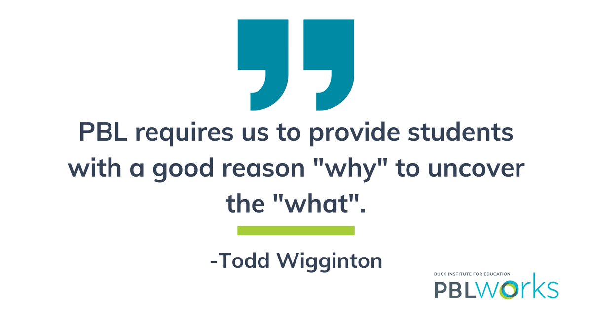 PBLWorks's tweet photo. Why do you believe in Project Based Learning? What's your #WhyPBL?
#PBL #teaching https://t.co/bjPwkPAca3