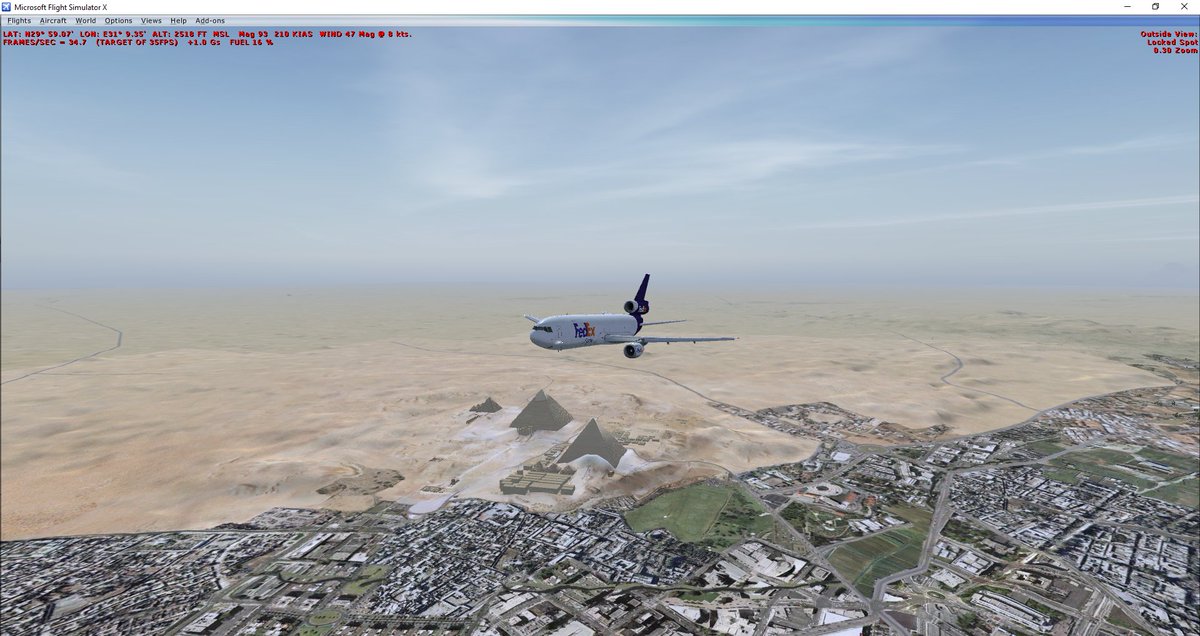 AvionSim's tweet photo. #PCGaming #MicrosoftFlightSimulatorX llegando a el Cairo https://t.co/GvESblSP5e