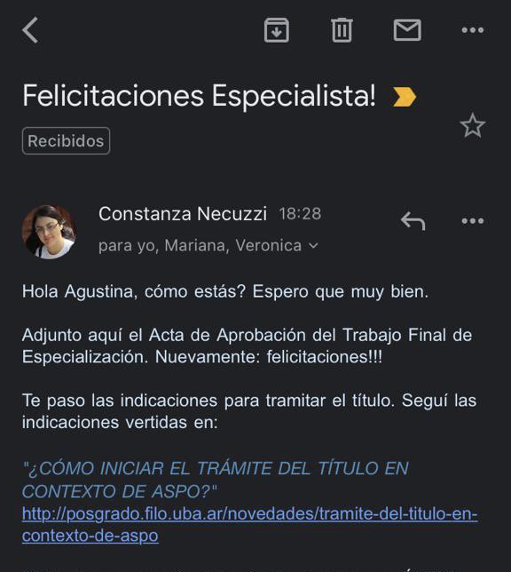 agusc21's tweet photo. Costó pero llegó! 🎓🤍✨
Soy Especialista en Tecnología Educativa de la UBA. @mteUBA 
Gracias a todos los que formaron parte del camino, en especial a @ana_perezespagn , por bancar siempre! ✨y a @marianamaggio, @veroperosi y @constanzanecu por su humildad y compromiso🤍 https://t.co/CUXa69OtEV