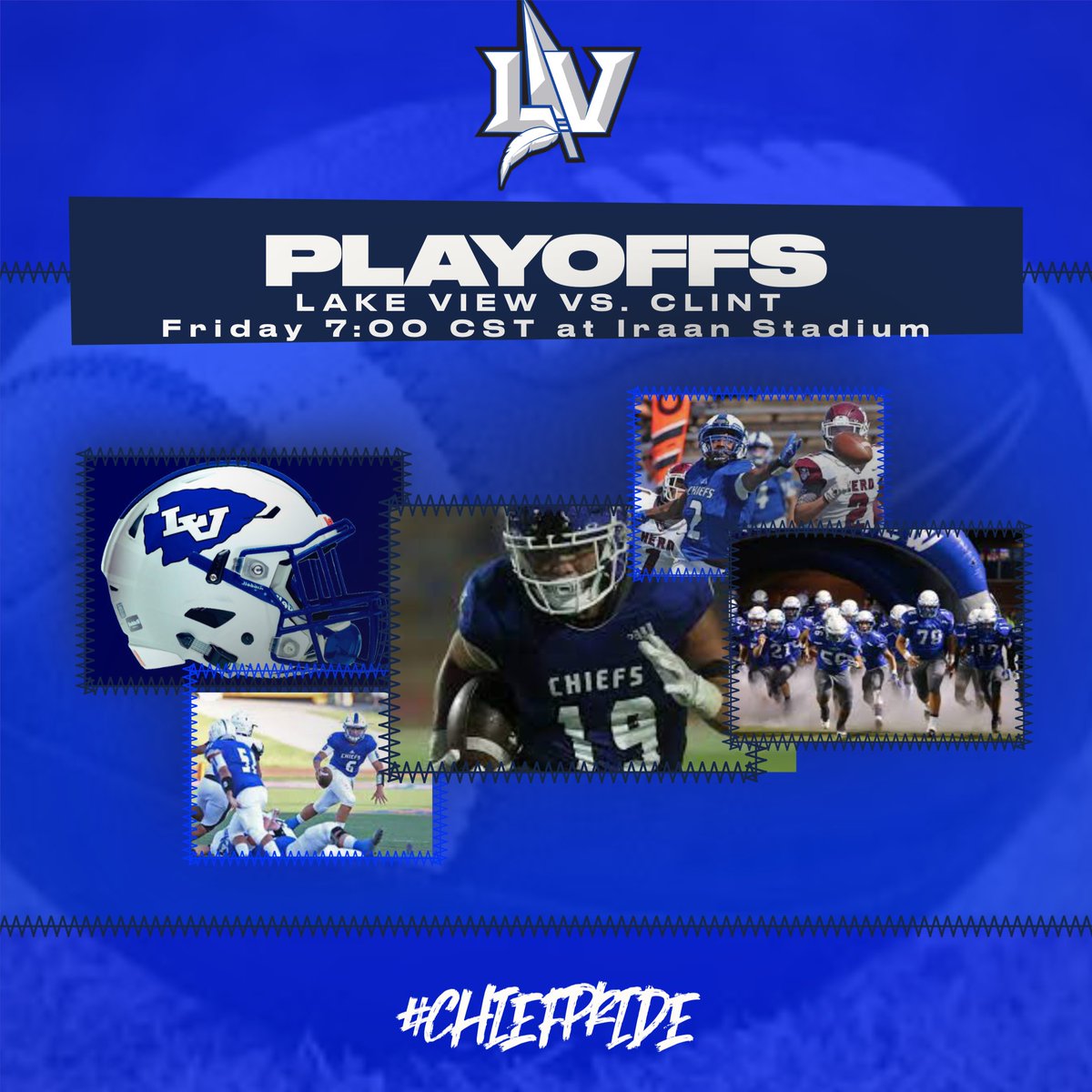 Lake View Playoff Game! <a href="/sa_lakeviewHS/">Lake View High School</a> @LV_Chiefs_FB Go Chiefs!