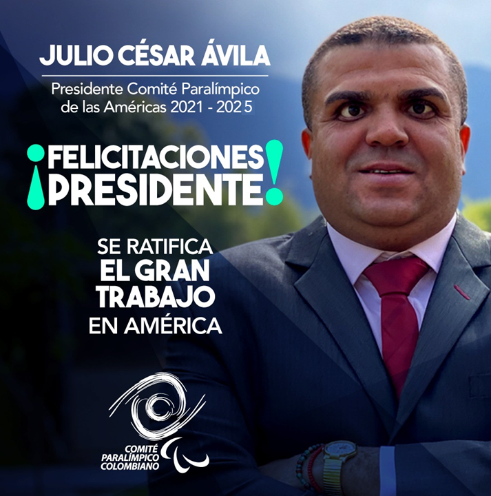 Comité Paralímpico Colombiano (@colparalimpico) on Twitter photo Durante la Asamblea General del Comité Paralímpico de las Américas realizada hoy, Julio César Ávila Sarria <a href="/Julio_Avila12/">Julio César Ávila</a> fue reelegido como presidente de la institución y dirigirá hasta el 2025 al máximo ente rector del deporte paralímpico en América. Durante la Asamblea General del Comité Paralímpico de las Américas realizada hoy, Julio César Ávila Sarria <a href="/Julio_Avila12/">Julio César Ávila</a> fue reelegido como presidente de la institución y dirigirá hasta el 2025 al máximo ente rector del deporte paralímpico en América.