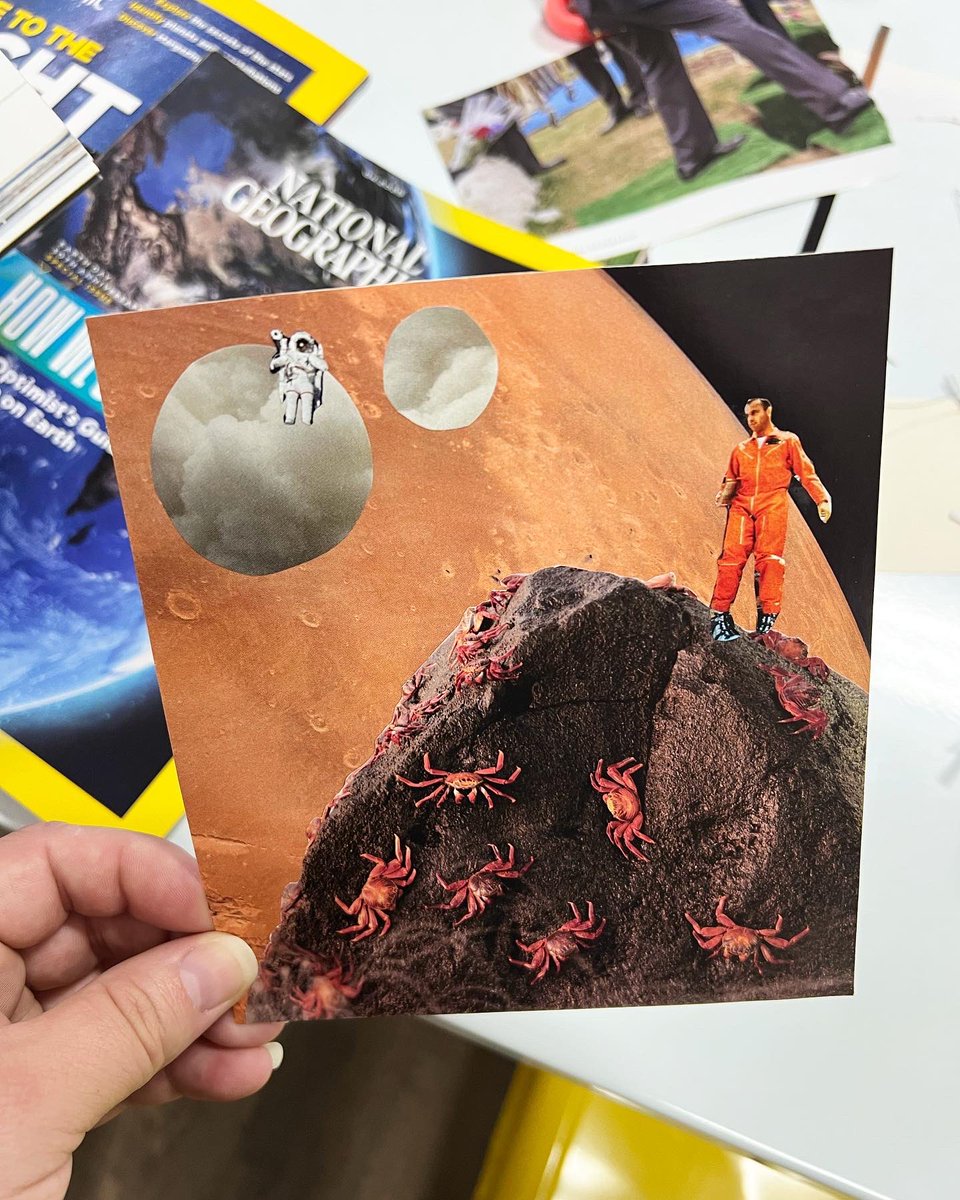 thelinkadk's tweet photo. Thank you to everyone who came out for #FirstFridayPlattsburgh last night! ⭐️✂️🌙 We had so much fun looking at Jupiter &amp; 2 of its moons w/ EphemerADK in Trinity Park &amp; making space themed collages here at The Link: https://t.co/FT3zZ2pXSw #communityovercompetition #plattsburghny https://t.co/cMYNCoaeBK