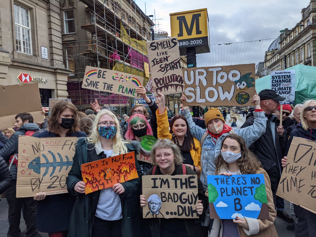 ✊✊✊ we're sick of your blah blah blah @ Newcastle COP26 climate protest