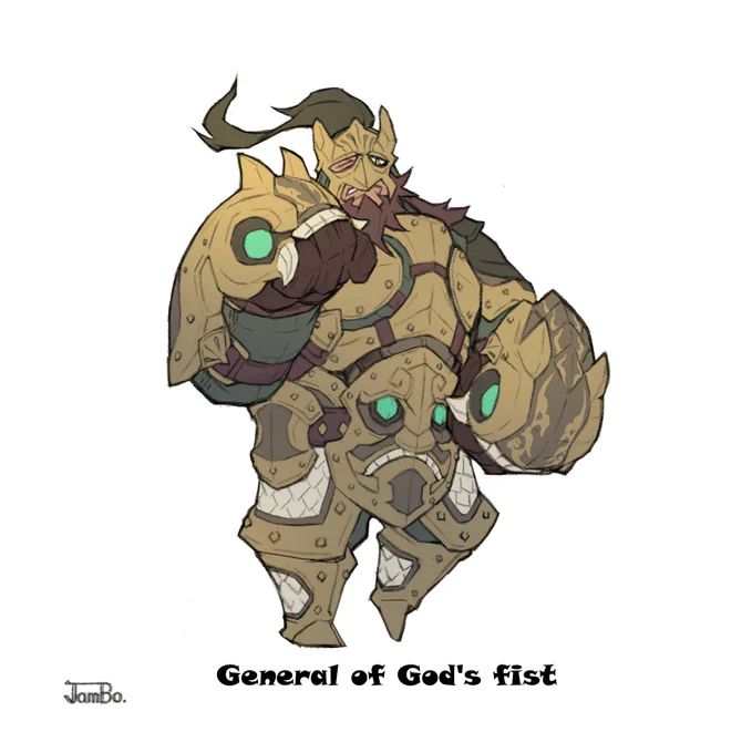 No86 General of God's  fist. 神の拳を持つと言われる、東方の大将軍。お酒大好きで切れやすいが直感に秀で、戦場を愛するタイプ。 