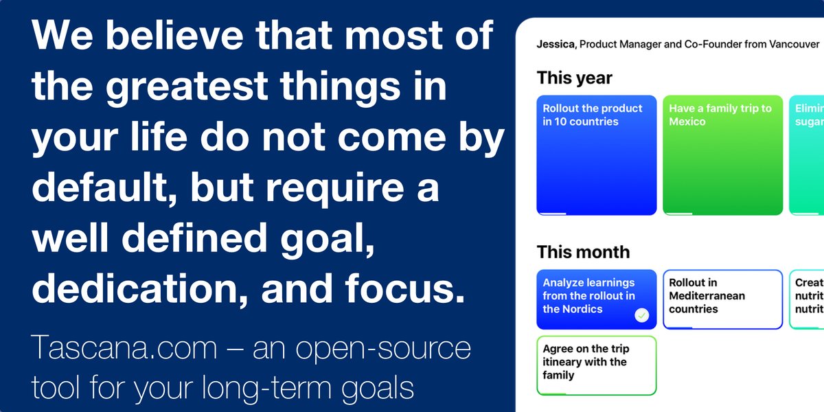 pavelk2's tweet photo. Today we release an open-source project https://t.co/UOtRN8Qrlp, which helps you define and track  long-term goals. First 10000 people get it for free.

Don't know how to set up goals, or don't know how to achieve them? Send me a DM and get a coaching session with me for free. https://t.co/THMj7NLjse