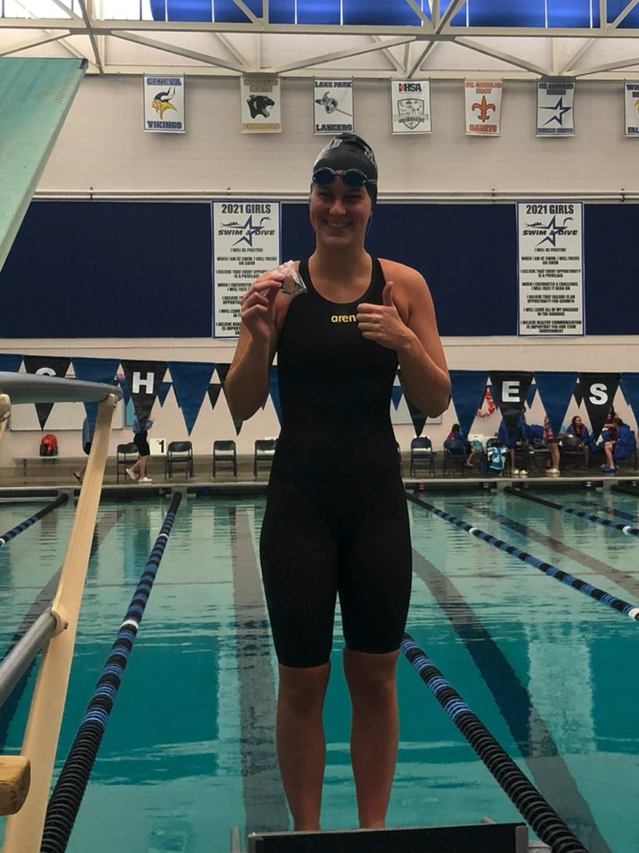 Congrats to some early medalists! 200 MR: Keira, Ella, Veandra, Jessica taking 5th and 50 Free: Ella taking 6th! 🏅🏊‍♀️🏅#GlenbardPride @mbowsergbn <a href="/GEHS_Athletics/">Glenbard East Athletics</a>