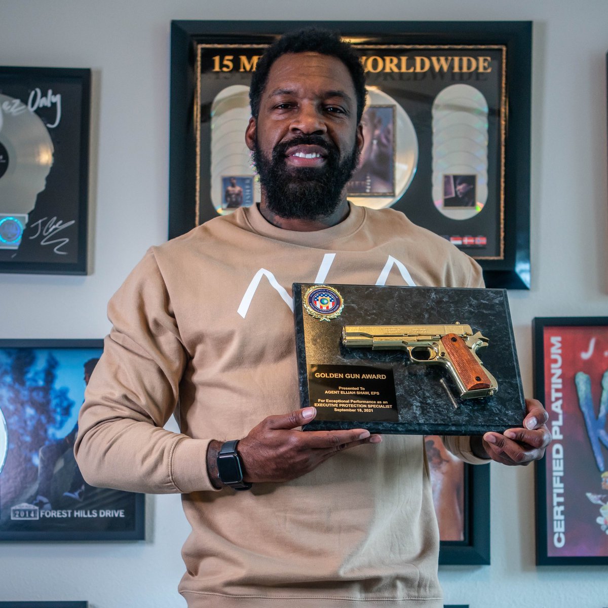 Just received the “Golden Gun Award” for excellence in Executive Protection.  #Honored