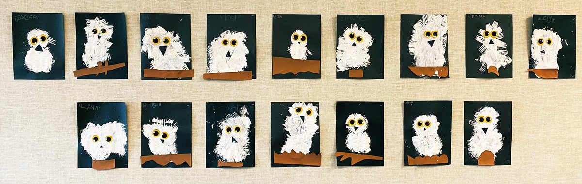 MsSalkeld's tweet photo. We finished off our letter O week with these cute little owls. The kinders thought it was fun to paint with forks rather than paintbrushes! @SouthPointeEIPS https://t.co/9yAZFFCvBi