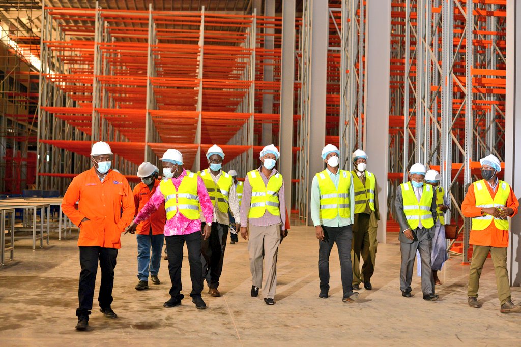 mofpedU's tweet photo. Accountability for medical supplies is an issue that PS/ST @rggoobi said must be immediately addressed.This service delivery gap was a highlight of his visit to the new @nmsuganda warehouse under construction at Kajjansi and the current warehouse in Entebbe today. https://t.co/3i8FVVpOCL