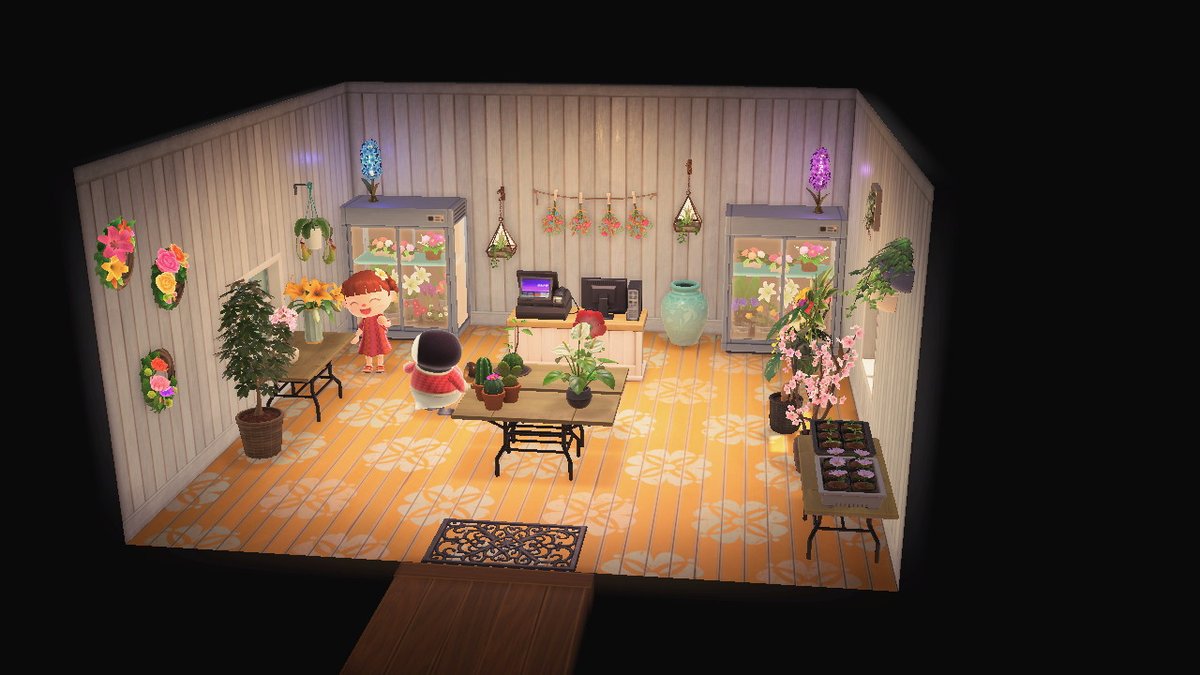 craftytrash's tweet photo. Aurora's Flower shop #AnimalCrossing #ACNH #NintendoSwitch https://t.co/I6Xcg1EsRB