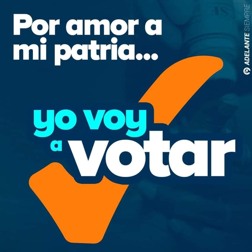Todos a Votar éste 07 de Noviembre, por Amor a la Patria!!
#A1DiaDeLaVictoria
#SiempreMasAlla
#AdelanteSiempre