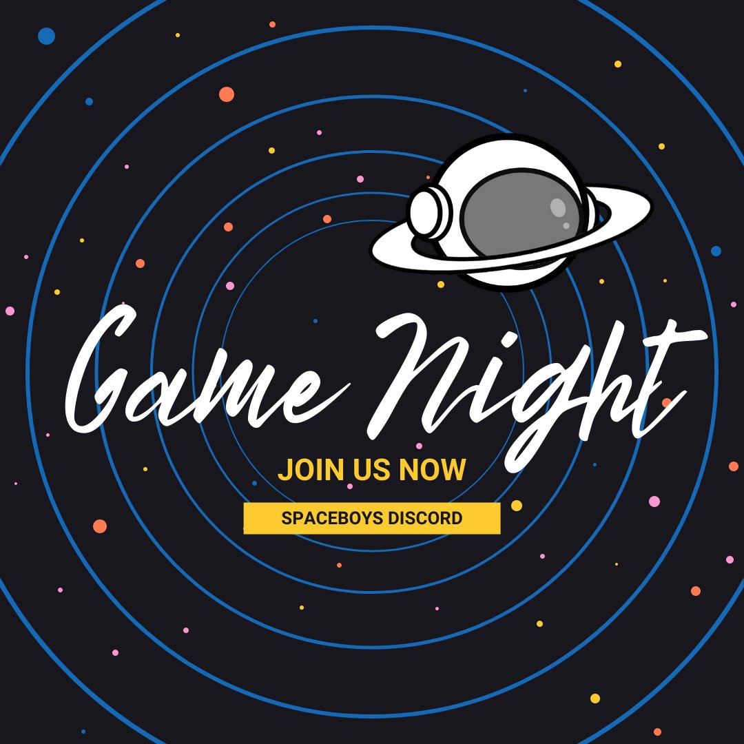 SpaceBoysNFTs's tweet photo. GAME NIGHT is starting RIGHT NOW! You could be the winner of a free SpaceboysNFT 🏆✨

Join us: https://t.co/RIl1DMpFX9 https://t.co/3YpfLgTEzN