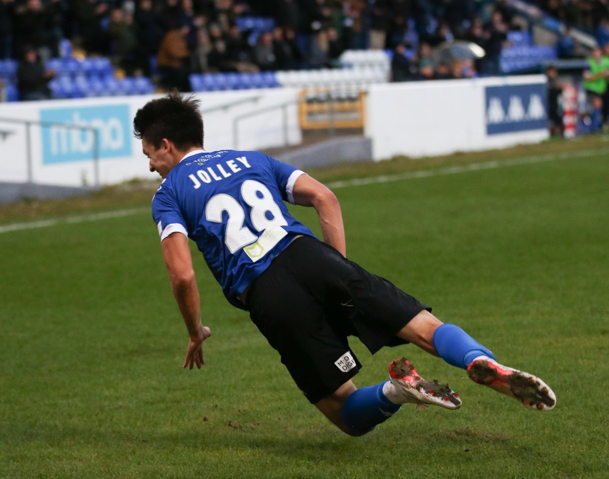 ChesterFC's tweet photo. 🤩A fantastic full debut capped with a first #Blues goal. 💙

📊 Congratulations to @Charliejolley00, who has been voted your #ChesterFC Man of the Match!

😆 The knee slide needs a bit of work though... https://t.co/br39bxixsh