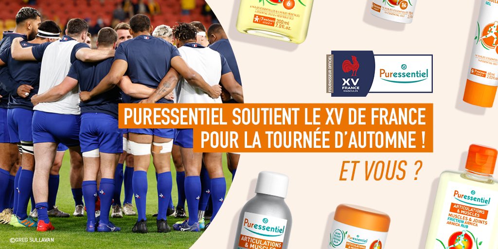 Puressentiel, fournisseur officiel de @francerugby et du #XVdeFrance est fier d’accompagner les bleus dans leur Tournée d’automne ! 🏉🍂

Rendez-vous à 21h pour la première rencontre contre l’Argentine 😉🇦🇷

#FRAARG #NeFaisonsXV