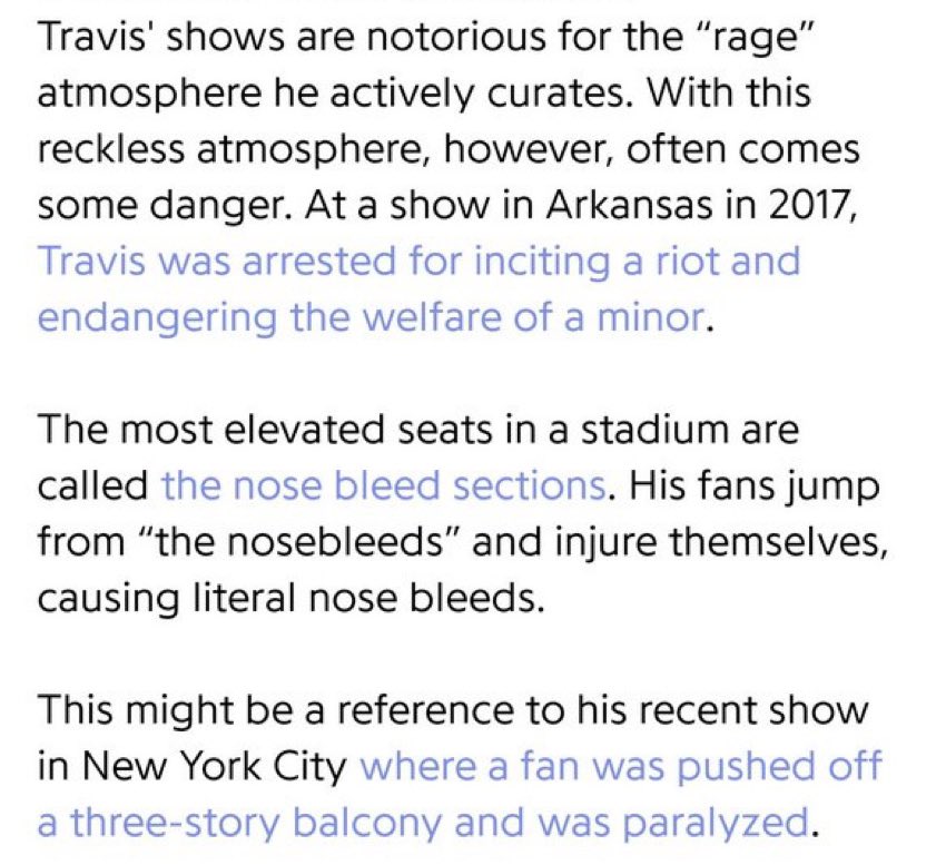 in a now deleted tweet, travis scott was encouraging excess people to sneak in after tickets for astrofest sold out in may. he has a history of encouraging reckless atmospheres at his shows, and this isn’t the first time someone’s been seriously injured