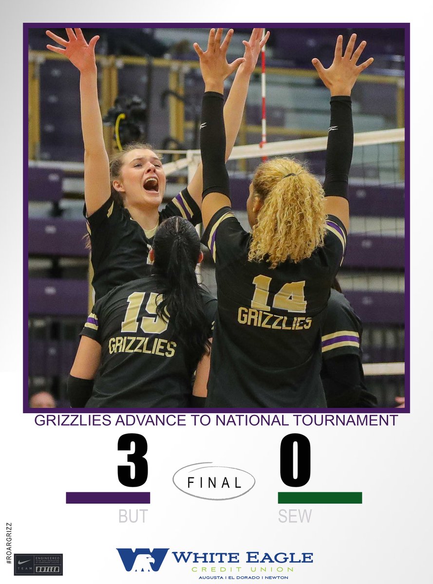 ButlerGrizzlies's tweet photo. 𝙶𝚁𝙸𝚉𝚉𝙻𝙸𝙴𝚂 𝚆𝙸𝙽

𝟹𝟷 𝚂𝚃𝚁𝙰𝙸𝙶𝙷𝚃 

@BucoVolleyball wins their first-ever Region VI Title and clinches a birth to the national tournament in Hutchinson after a championship sweep over the #14 ranked Seward Saints! 

#RoarGrizz

@KJCCCmedia 
@NJCAAVolleyball https://t.co/ahARPFwcBI