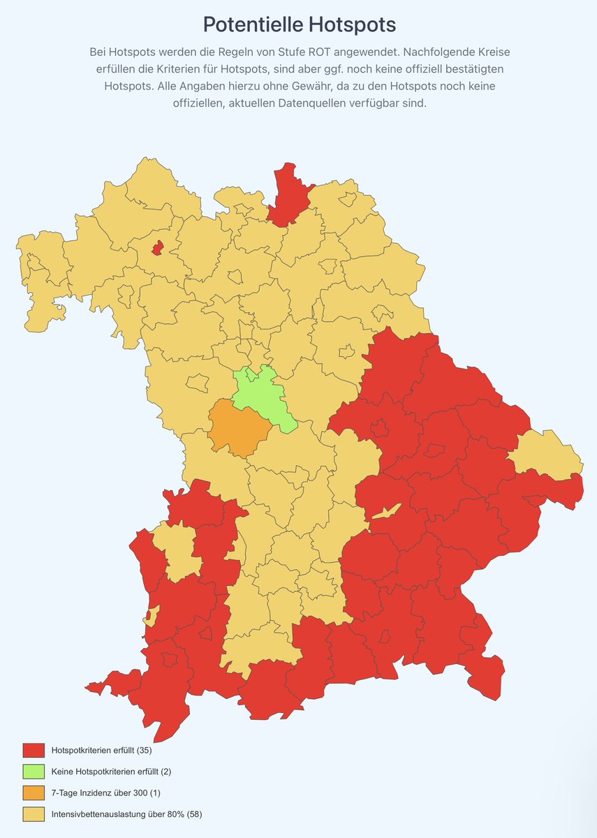 i_novation's tweet photo. Alle Bayerischen Landkreise, welche die Kriterien für einen regionalen Corona Hotspot erfüllen, werden jetzt auf https://t.co/E6CrQCR1je dargestellt. Die Daten werden täglich aktualisiert. #corona #ampel #bayern #hotspot https://t.co/08q4RHhpZJ