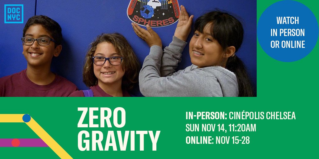 ZeroGravityDoc's tweet photo. We’re excited for ZERO GRAVITY’s inclusion in the 2021 @DOCNYCfest film festival! Catch an in-theater screening on Sunday, Nov 14 at Cinépolis Chelsea in New York City or an online screening anywhere in the U.S. from Nov 15 - 28. Tickets are on sale now - https://t.co/DDPTP4VIfp https://t.co/gSJ0Q8wd31