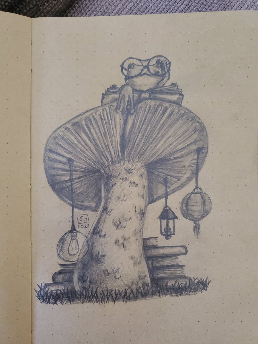 samhaltermanart's tweet photo. Fun little doodle from today!
#frog #mushroom #sketches #whimsyart https://t.co/OtP9blfeyO