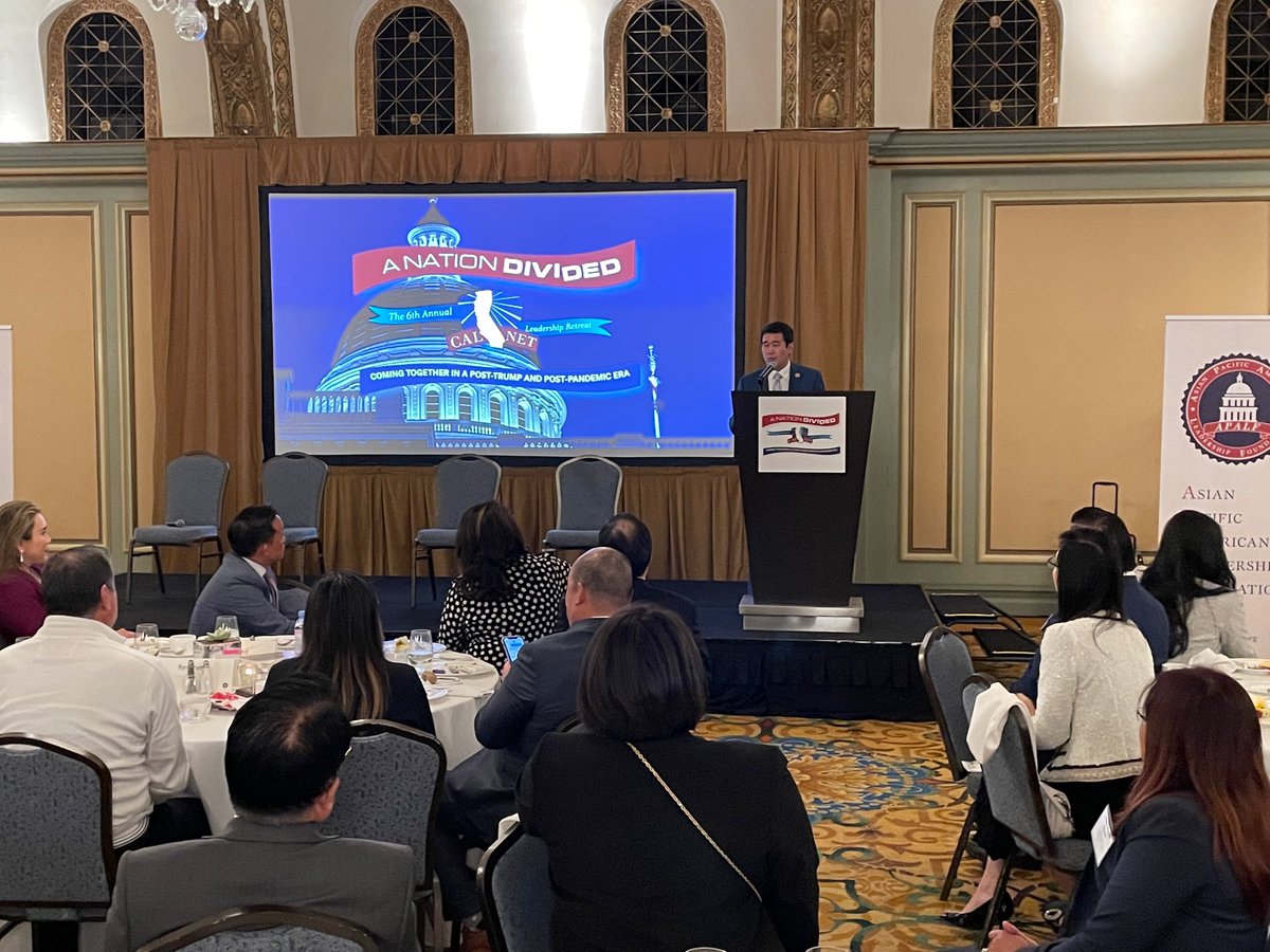 DaveMinCA's tweet photo. Thank you to @apaleadership for inviting me to your annual #CALNET leadership retreat and allowing me to say a few words. So inspiring to see so many great API leaders, past, present, and future, but we've got a lot of work to do. https://t.co/9EBPjpkOhH