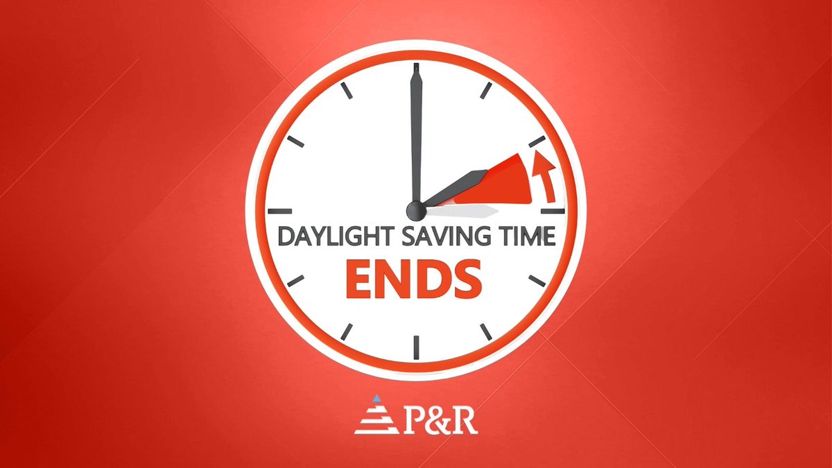 PandRComm1's tweet photo. Remember Daylight Savings ends tomorrow! Clocks fall back one hour.
#pandr #wearebackingyou https://t.co/8UhZRUjHEM