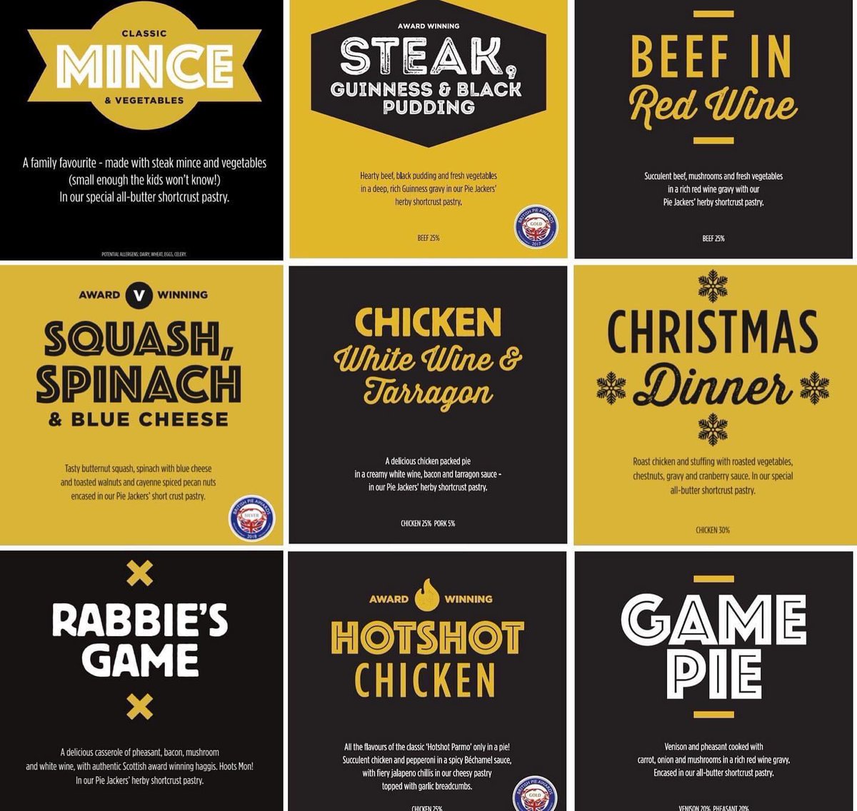 Posh Pies &amp; Peas Party Food 🤩
Range of flavours incl 12 British Pie Award winners, environ-friendly disposable dishes and cutlery. We bring everything, we set up, serve your guests and then leave you to party the night away. #parties #piejacked 
#NorthYorkshire #teesvalley