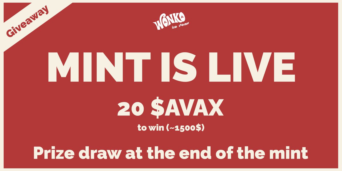WillyWonkoAvax's tweet photo. HEY GUYS MINT IS LIVE 🎩❤️

To celebrate, we’re giving away 20 $AVAX to the community. To participate: 

🍫 RT &amp; LIKE 
🍫 TAG A FRIEND 
🍫 JOIN https://t.co/qmZVCYbyPy https://t.co/Duwf7F1tot