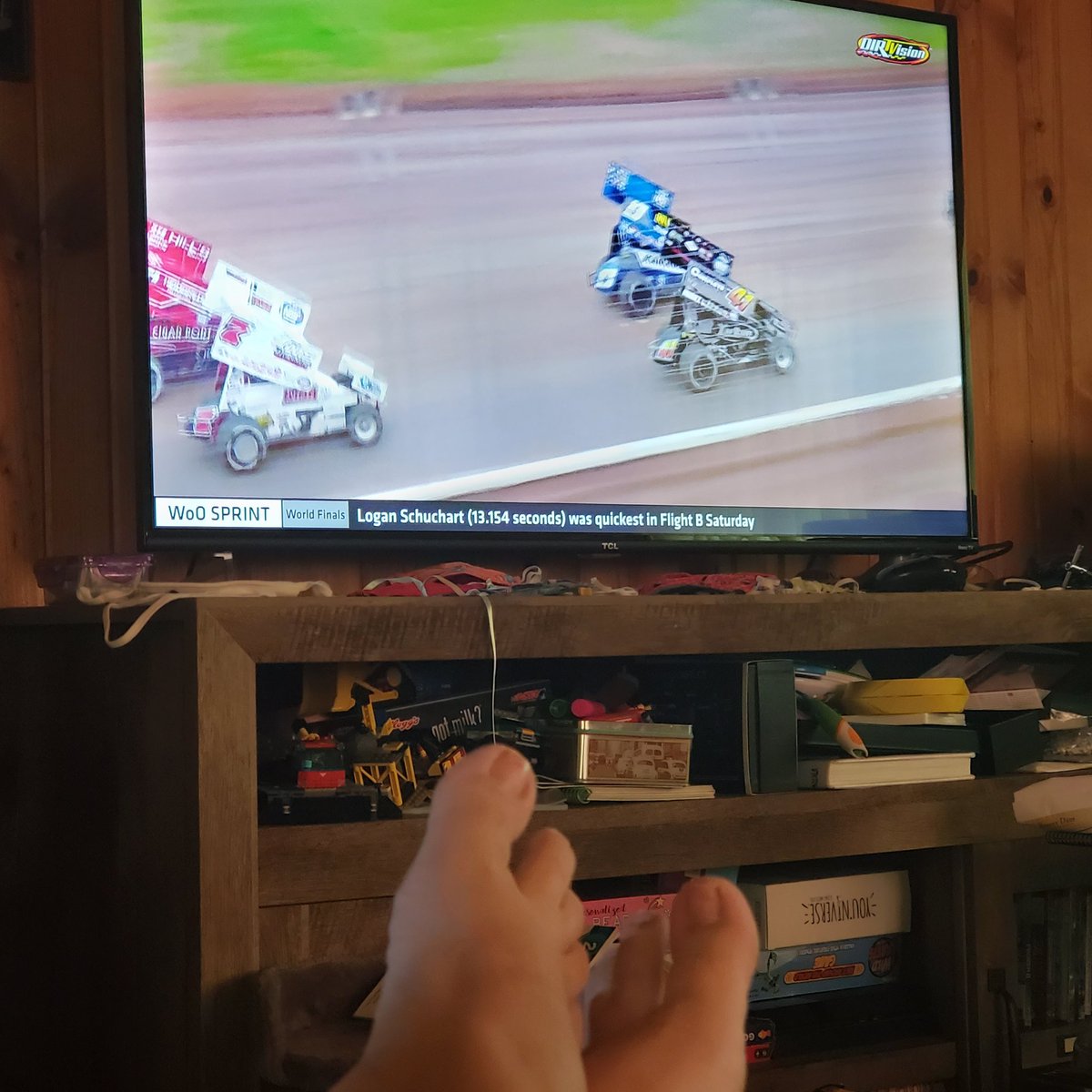 ckracer7235's tweet photo. Home from my #LBRI event just in time to put my feet up and catch the last @WorldofOutlaws race of the year on @dirtvision
❤🏁❤🏁 https://t.co/louIYElaHS