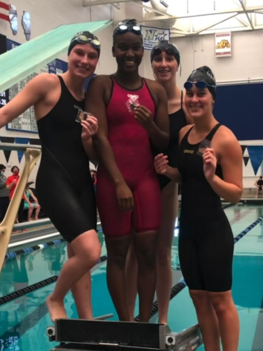 More Medals! Congrats to Keira, Veandra, Jessica, and Ella taking 6th in the 200 Free Relay! 🏅🏊‍♀️🏅 #GlenbardPride @mbowsergbn <a href="/GEHS_Athletics/">Glenbard East Athletics</a>