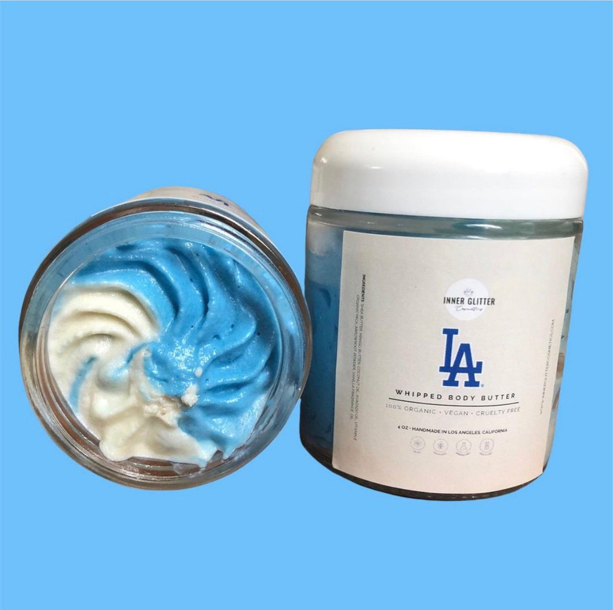innerglitter's tweet photo. Love for our #boysinblue 

#whippedbodybutter #bodybutter #luxuryskincare #selfcare #vegan #organic #organicmakeup #ecofriendly #innerglittercosmetics #glutenfree #hypoallergenic #Dodgers https://t.co/WKLxCuJ0qK