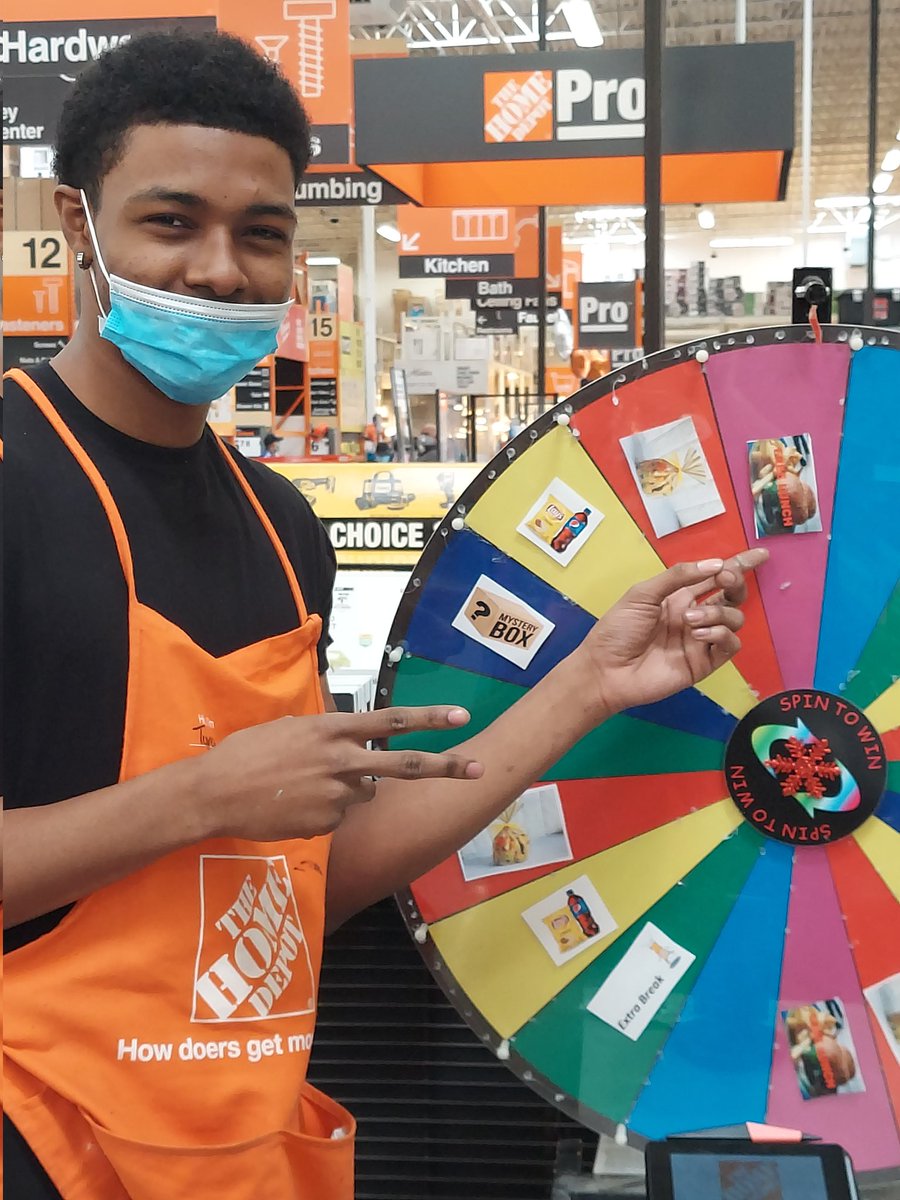 Congratulations to Tyree (New paint associate) for being mentioned on the survey and being our 3pm wheel spinner!! Free lunch is the 🏆