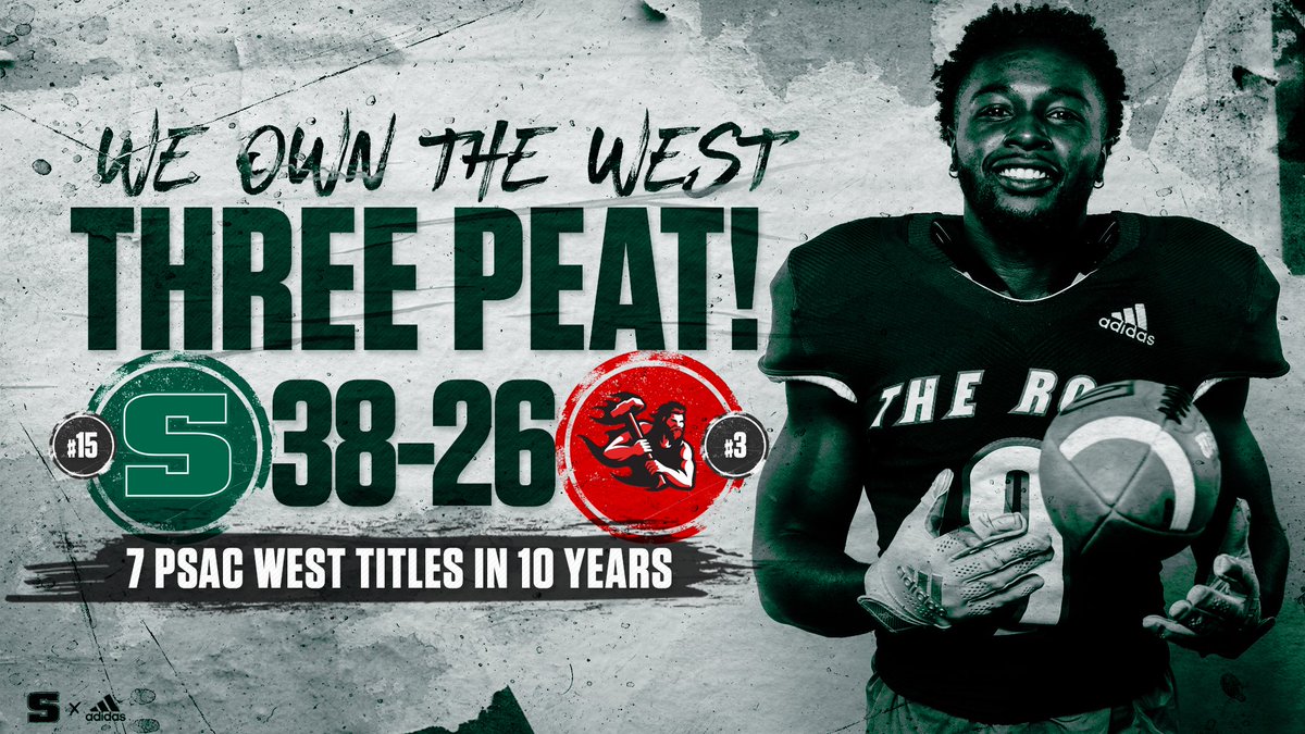 Rock_Athletics's tweet image. FB: 3-2-1 WIN! No. 15 Slippery Rock knocks off No. 3 Cal U 38-26 for a third straight PSAC West title and The Rock's 7th trip to the PSAC Championship in the last 10 seasons. We. Own. The. West. #GoRock
