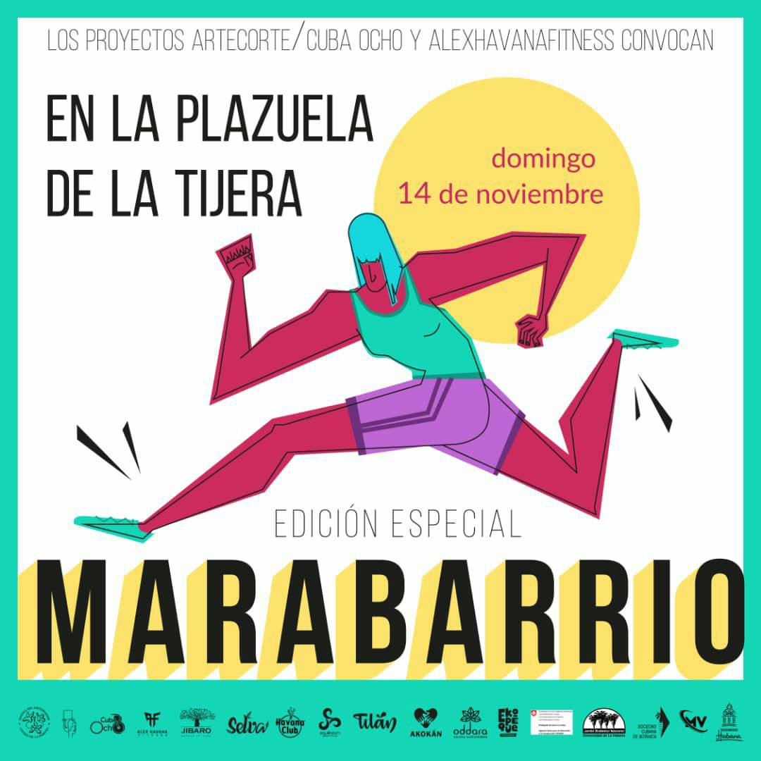 ArtecorteCuba's tweet photo. Les invitamos a una edición especial del Marabarrio el próximo domingo 14 de noviembre. 
🏃‍♀️🏃🏾‍♂️🏃🏽🏃🏽‍♀️🏃🏼‍♂️🏃🏻‍♀️🏃🏼🏃🏿‍♀️ https://t.co/ldB1SpbAMm
