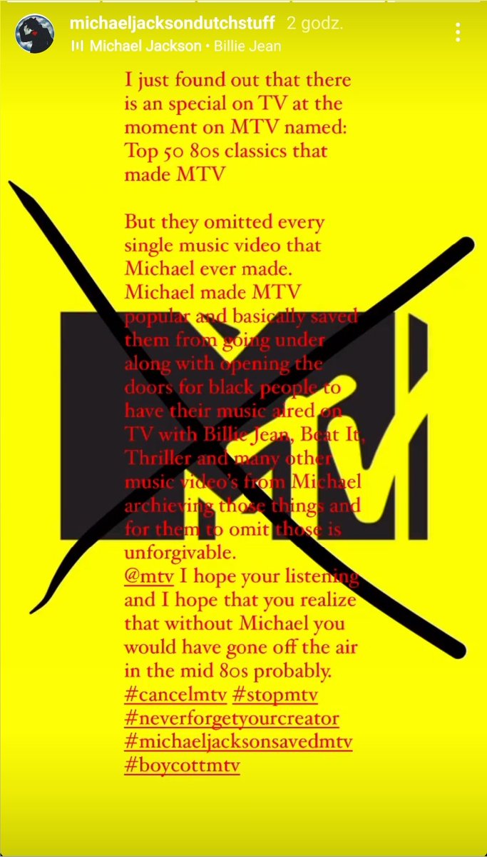 pk_and_mj_fan's tweet photo. @JJ_Moonwalker @inmichaels_arms @blesshisoul @fthepresss @Pierpinto @michaeljackson @lisaalis_wren @scorpiospring @lanaiswoke @Lilpkdragonfly They played the top 50 music videos on some show, of course Michael was in the 50 but Mtv omits him. 🤷🏻♀️
#cenelmtv
#stopmtv
#neverforgetyourcreator
#michaeljacksonsavedmtv https://t.co/FbmklUdPz5