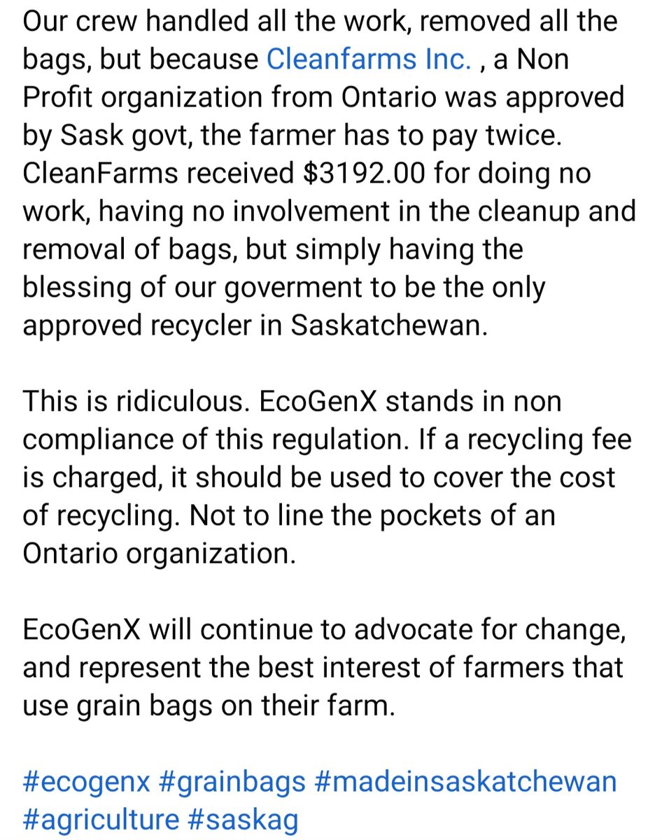 thegrainbagguy's tweet photo. Some real Information from boots on the ground. A made in Saskatchewan solution keeps money in producers pockets and guarantees the job is done right. 

#grainbags #saskag #agriculture #agplastic https://t.co/MY3q042Tqt