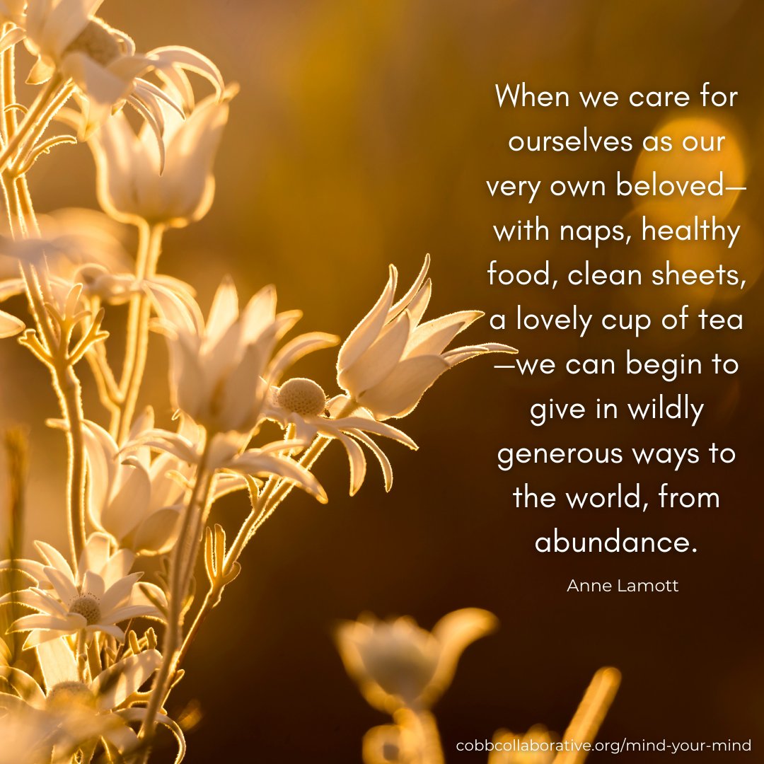 CobbCollaborate's tweet image. Practicing self-care allows you to offer the best of you, not what's left of you. Take time to do what replenishes you, restores you and revitalizes you. It's not selfish, it's necessary. 

#SelfCareSaturday #CobbCollaborative