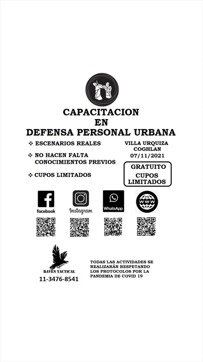 raventacticalar's tweet photo. Último día para anotarse. Casi no quedan vacantes.
#defensapersonal https://t.co/nCX8qJVK7w