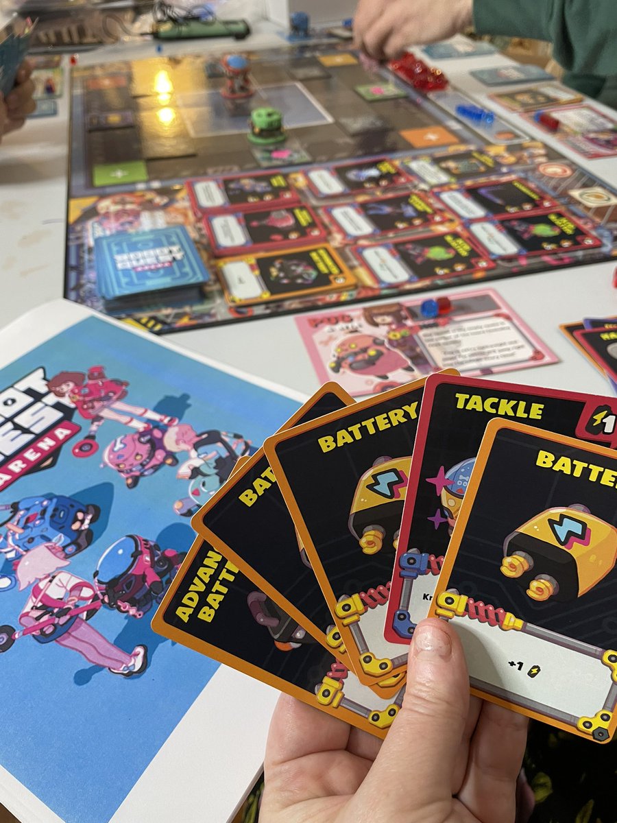 playtesting with my adorable pink Pug robot 💗 updated  rulebook is looking so pretty #RobotQuestArena <a href="/PerfectDayGames/">Perfect Day Games</a> <a href="/wwizardgames/">Wise Wizard Games</a>