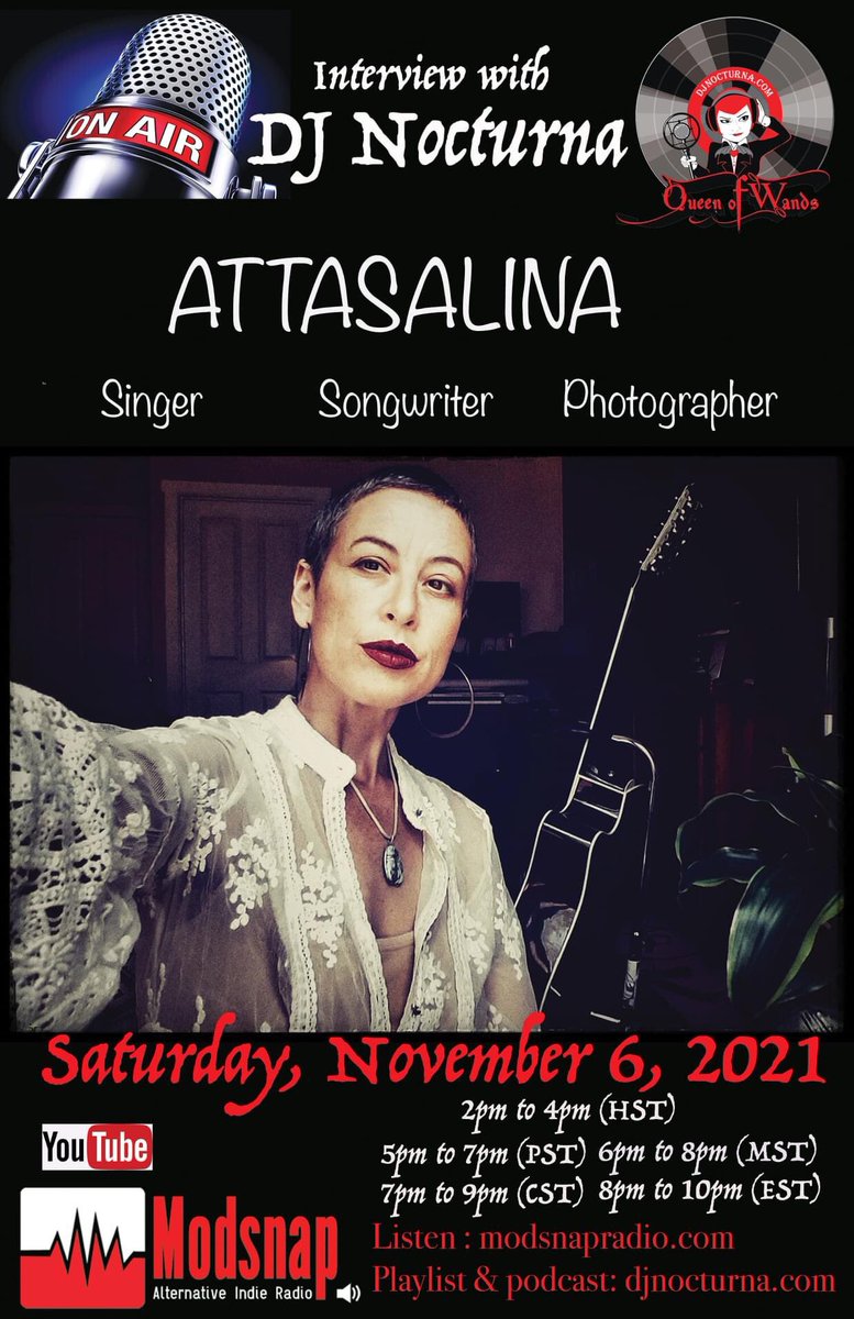 djnocturna's tweet photo. My interview today on @modsnapradio is with @attasalina
https://t.co/orFhC9Dxsd
You can also catch it on my YouTube channel. Please like, subscribe, share and comment. Thank you ❤️
https://t.co/mjSxnDoK4Z
@copint @johnfryer666 #attasalina #DJNocturna #Modsnapradio https://t.co/0BsLiR18D2