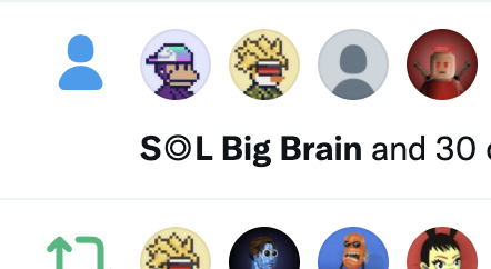 LavaRunners's tweet photo. LETS GO @LavaRunners Just had to pinch ourselves and triple check after seeing that the biggest brain in #SolanaNFTs @SOLBigBrain just started following us... Might be #noothing https://t.co/CCLgkZZfGC