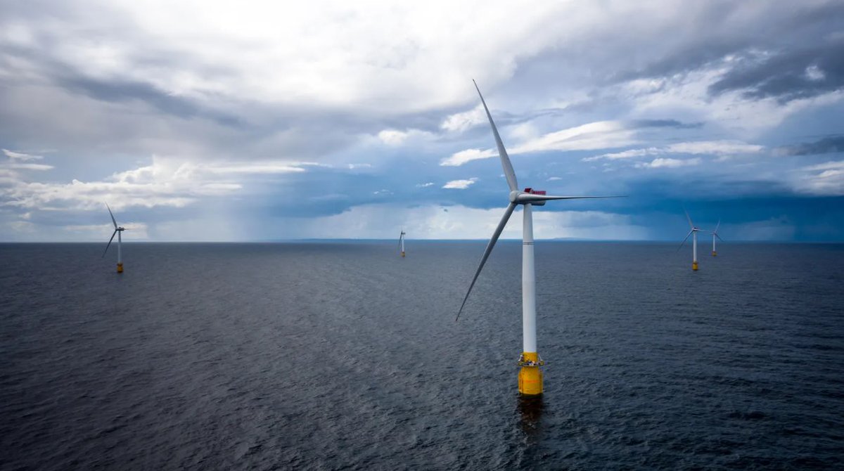 UStannes's tweet photo. 26km off the windswept #coast of northern #Scotland, the future of #RenewableEnergy is taking #shape. Rotating rhythmically in the breeze, the 5 #turbines of the #Hywind Scotland #WindFarm look like any other #OffShore #WindProject, but they're #floating.
https://t.co/MsVSe9Gj4n https://t.co/dEbmTD6xW6
